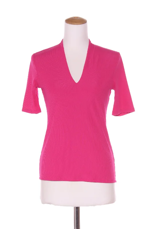 WITCHERY (BN) Fuchsia rib knit top! 8-10 High Neck Knit Top