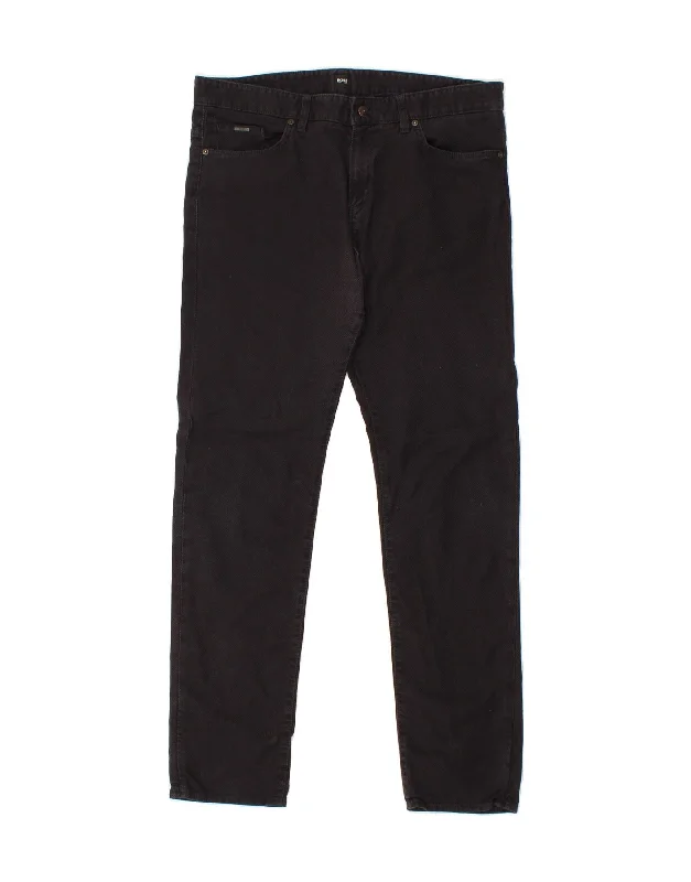 HUGO BOSS Mens Slim Casual Trousers W34 L32 Black Cotton Trousers chic elegant Trousers chic elegant HUGO BOSS Mens Slim Casual Trousers W34 L32 Black Cotton Trousers chic elegant Trousers chic elegant