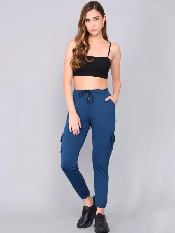 TANDUL  Regular Fit Women Blue Lycra Blend Trousers Trousers Ceremony Elegant Trousers Ceremony Elegant