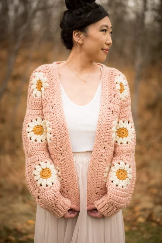 Crochet Kit - Cozy Days Daisy Cardigan Transparent Opaque Sheer Transparent Opaque Sheer