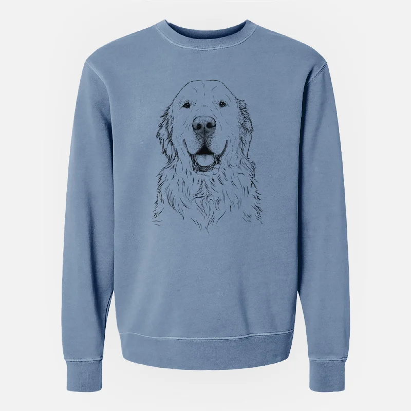 Bare Maximus the Golden Retriever - Unisex Pigment Dyed Crew Sweatshirt Hoodie with Monochrome Minimalist Simple Hoodie with Monochrome Minimalist Simple