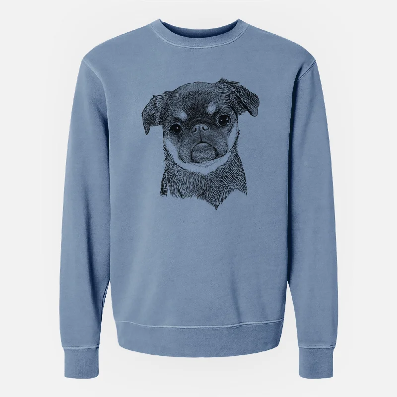 Bare Simone the Brussels Griffon - Unisex Pigment Dyed Crew Sweatshirt Hoodie with Pattern Geometric Abstract Hoodie with Pattern Geometric Abstract