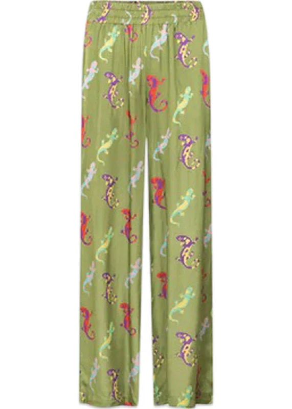 Eloise Trousers - The Salamander Art Print Trousers Elastic Waist Soft Trousers Elastic Waist Soft