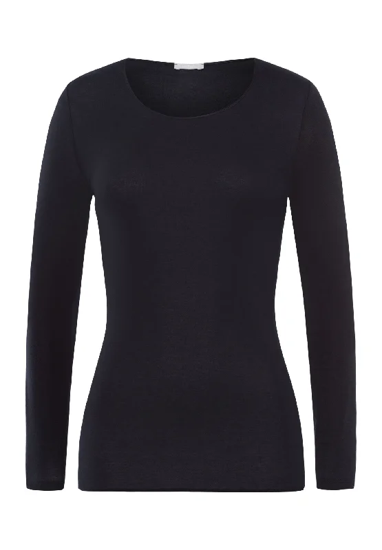 Cotton Seamless Cotton Knit Top | Black 71620-019 Lightweight Knit Tee