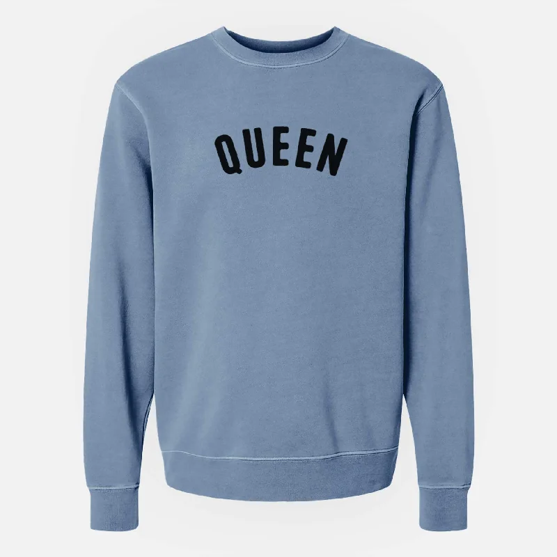 Queen - Articulate Collection - Unisex Pigment Dyed Crew Sweatshirt Hoodie with Drawcord Adjustable Secure Hoodie with Drawcord Adjustable Secure