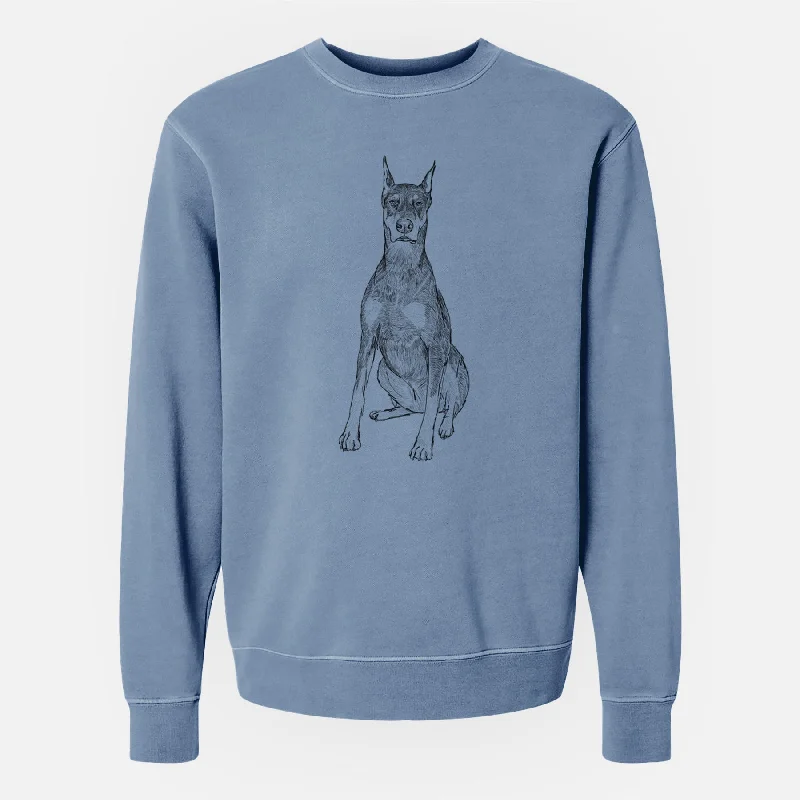Doodled Drake the Doberman Pinscher - Unisex Pigment Dyed Crew Sweatshirt Hoodie with Hem Frayed Vintage Worn Hoodie with Hem Frayed Vintage Worn Doodled Drake the Doberman Pinscher - Unisex Pigment Dyed Crew Sweatshirt Hoodie with Hem Frayed Vintage Worn Hoodie with Hem Frayed Vintage Worn