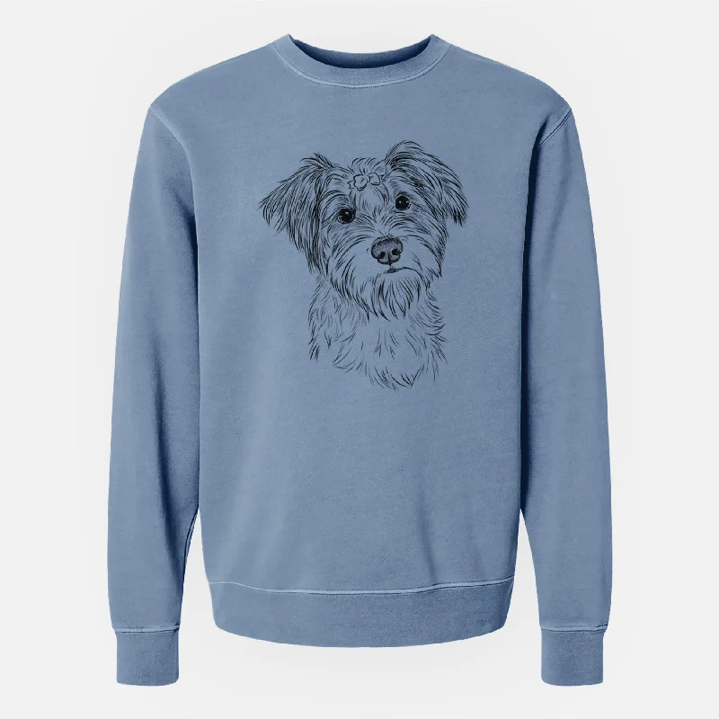 Bare Birdee the Schnauzer Mix - Unisex Pigment Dyed Crew Sweatshirt Hoodie with Half-Zip Sporty Casual Hoodie with Half-Zip Sporty Casual