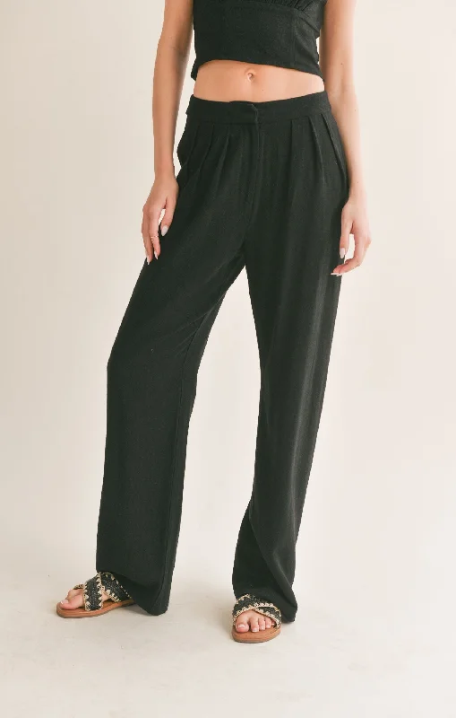 SAGE THE LABEL At Ease Linen Blend Pleated Trouser Trousers luxurious high-end Trousers luxurious high-end