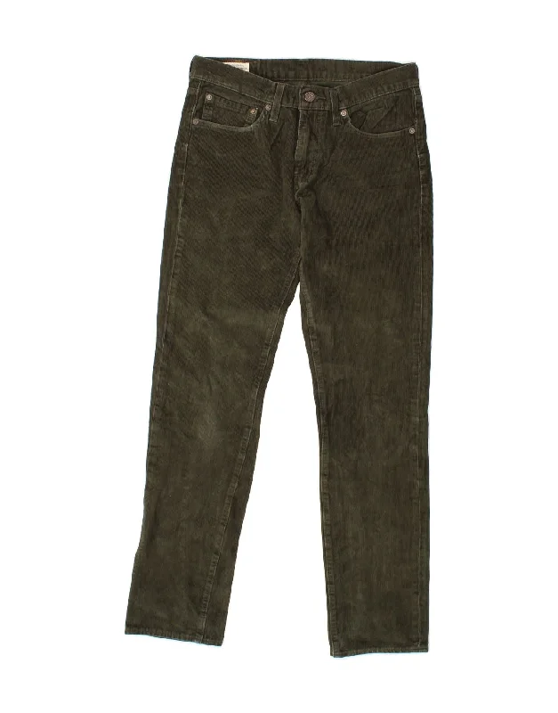 LEVI'S Mens 511 Slim Corduroy Trousers  W31 L34 Green Cotton Trousers versatile functional Trousers versatile functional