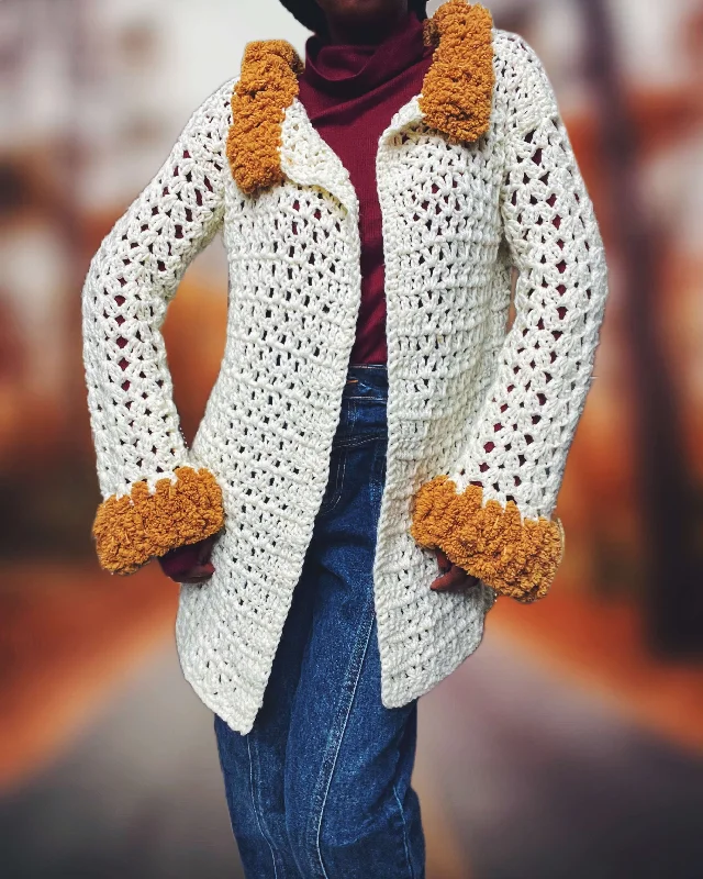 Crochet Kit - The Syrax Crochet Cardigan Herringbone Houndstooth Plaid Herringbone Houndstooth Plaid