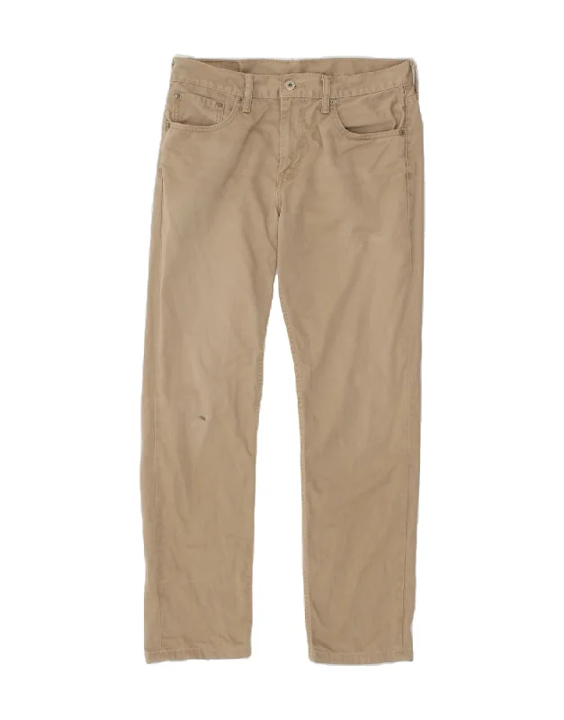 LEVI'S Mens 511 Slim Casual Trousers W33 L34 Beige Cotton Trousers Pleated Formal Trousers Pleated Formal