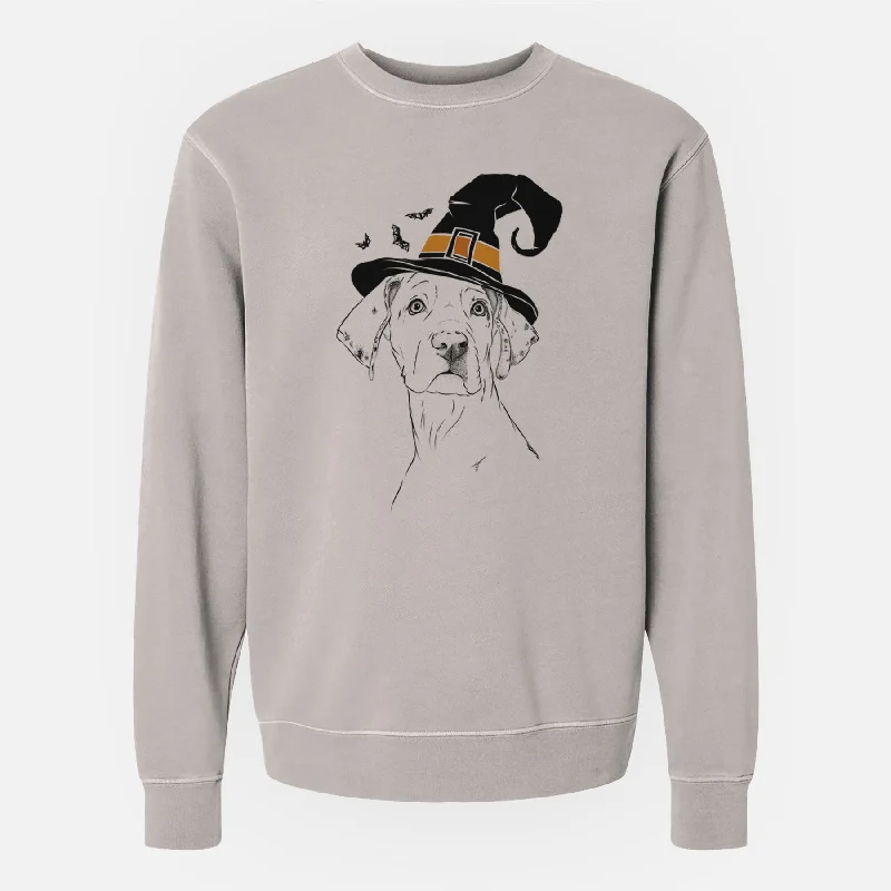 Witch Lumen the Special Needs Great Dane - Unisex Pigment Dyed Crew Sweatshirt Hoodie with Sequins Glamorous Eye-catching Hoodie with Sequins Glamorous Eye-catching