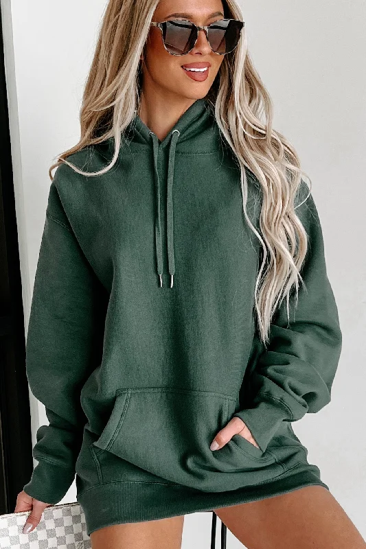 Side Ribbed Heavy Weight Hoodie (Alpine Green) Hoodie with Hidden Zipper Minimalist Clean Hoodie with Hidden Zipper Minimalist Clean