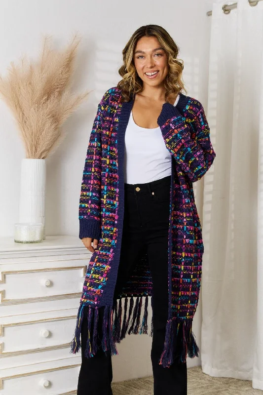 Angel Wings Fringe Hem Open Front Cardigan Modern Contemporary chic Modern Contemporary chic