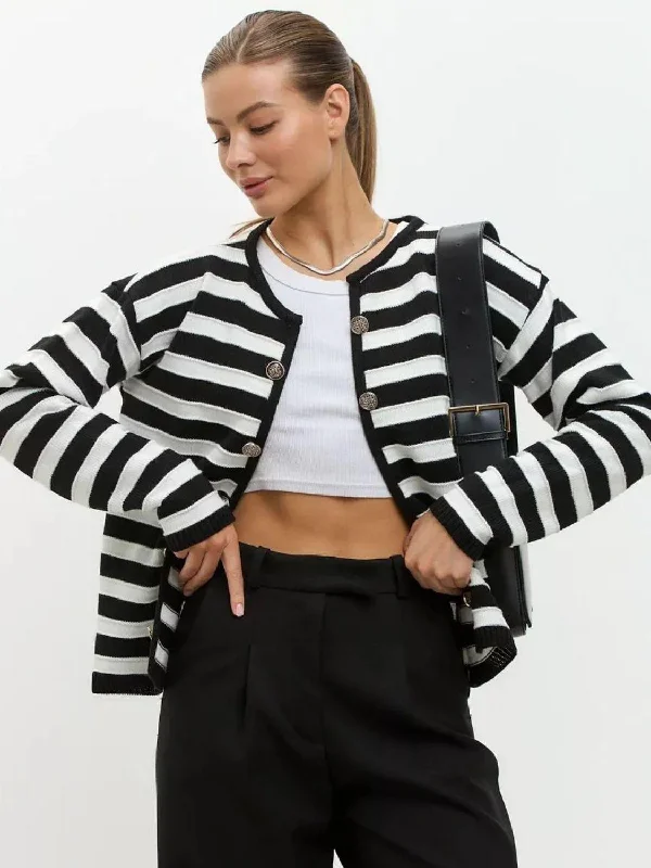 Striped Dropped Shoulder Long Sleeve Cardigan Lace Blend Ribbed Blend Corduroy Blend Lace Blend Ribbed Blend Corduroy Blend