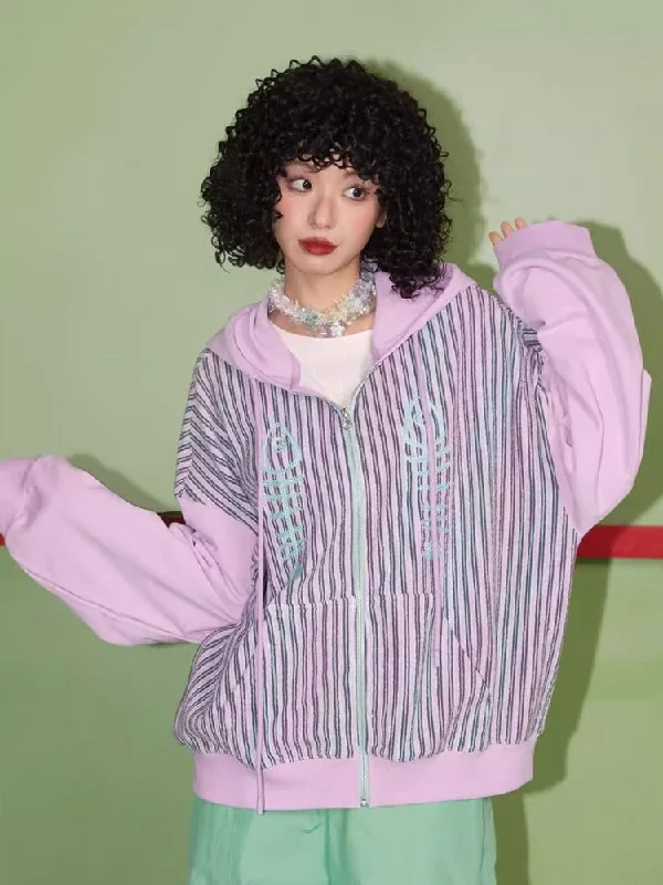 Chain Embroidery Hooded Cardigan【s0000007110】 Zippered Buttoned Snapped Zippered Buttoned Snapped