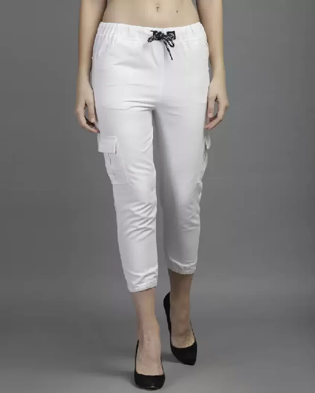 TANDUL  Regular Fit Women White Pure Cotton Trousers Trousers Vintage Classic Trousers Vintage Classic