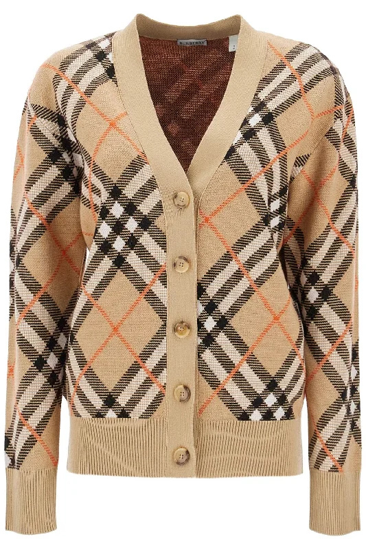 Oversized Tartan Cardigan Stretchy Elastic Breathable Stretchy Elastic Breathable