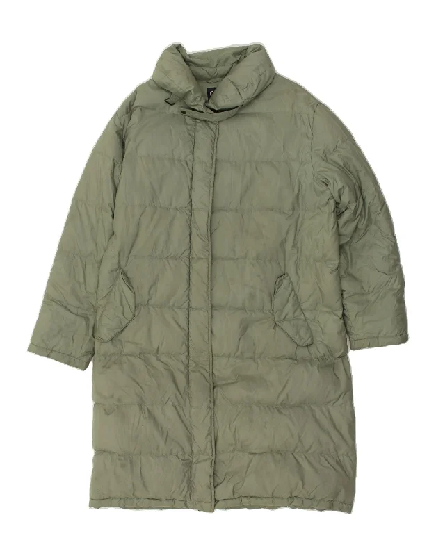 CIESSE PIUMINI Womens Padded Coat IT 48 XL Green Polyester Cuffed Rolled Raglan