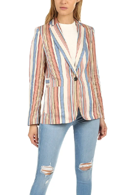 FRAME Classic Linen Patch Blazer Women's Pencil Blazer