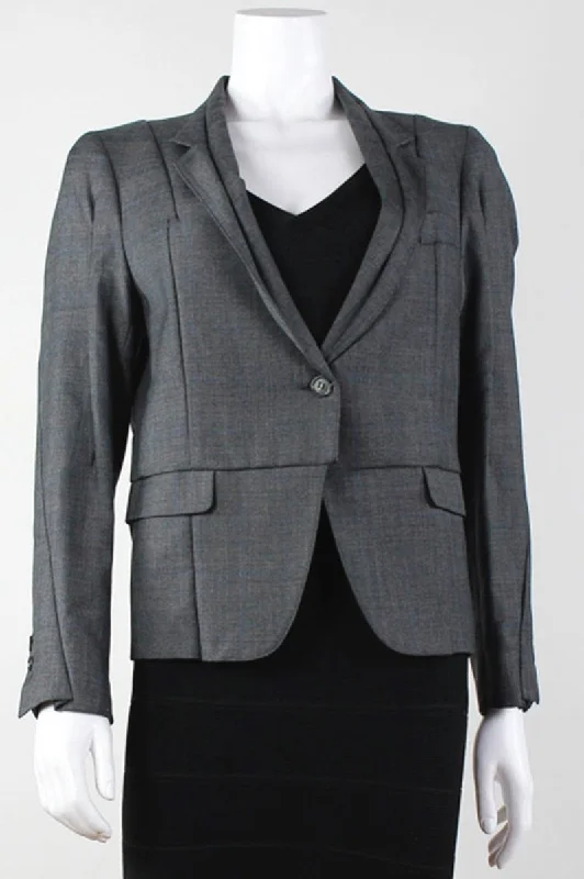 Maison Martin Margiela One Front Button Three Front Pockets Grey Blazer - 42 IT Women's Fashion Blazer