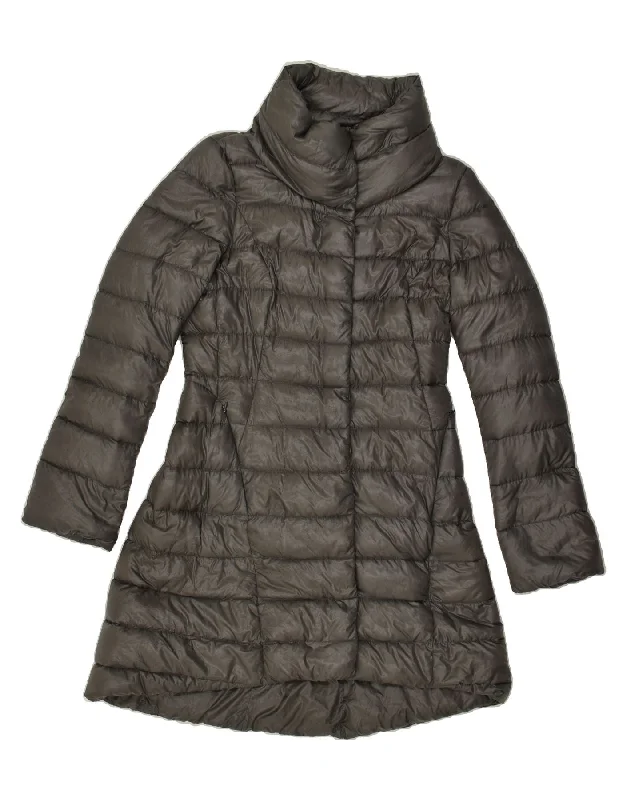 HERNO Womens Padded Coat UK 12 Medium Grey Striped Polka Dot Solid