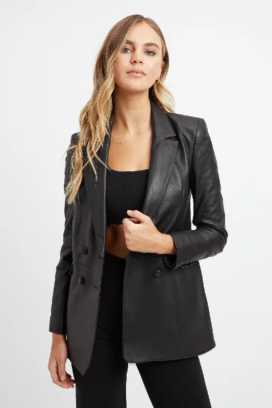 Leather Blazer Silk Women's Blazer