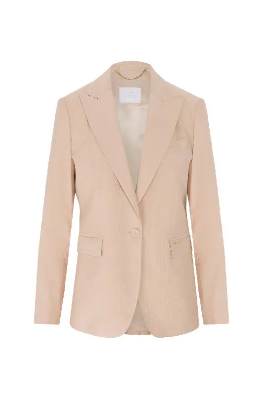 Slim fit single-breasted blazer in soft color Women's Casual Suit