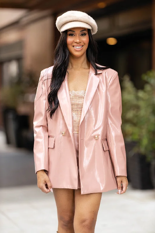 Avery Oversized Blazer - Mauve Women's Handmade Blazer