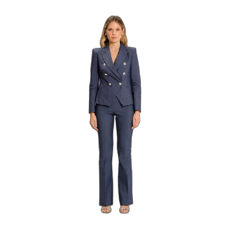 Rinascimento Blue Cotton Suits & Blazer Women's Trendy Suit