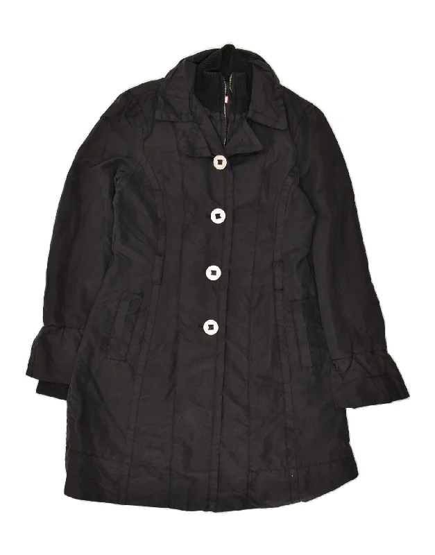 MAX & CO. Womens Windbreaker Coat UK 10 Small Black Pockets Sleeves Lining