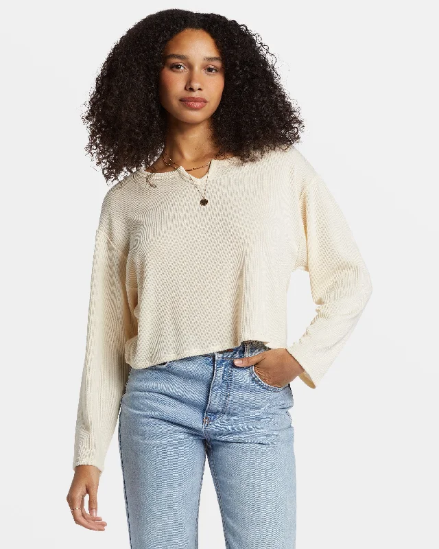 Mai Tai Knit Top - White Cap Modern Knit Blouse