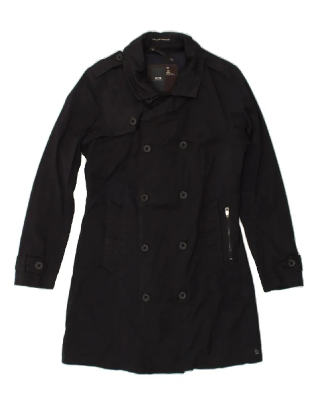 G-STAR Womens Double Breasted Coat UK 12 Medium Black Cotton Blazer Duffle Coat Pea Coat G-STAR Womens Double Breasted Coat UK 12 Medium Black Cotton Blazer Duffle Coat Pea Coat