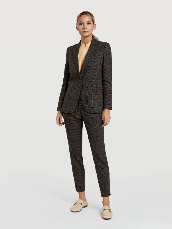 Prince of wales checks blazer Women's Elegant Blazer