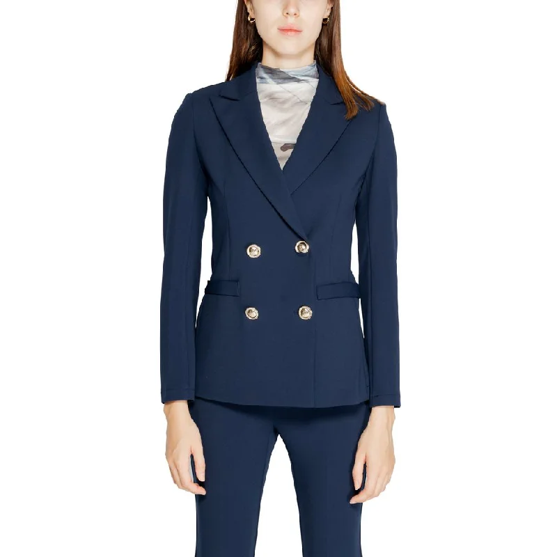 Rinascimento Blue Polyester Suits & Blazer Women's Boutique Suit