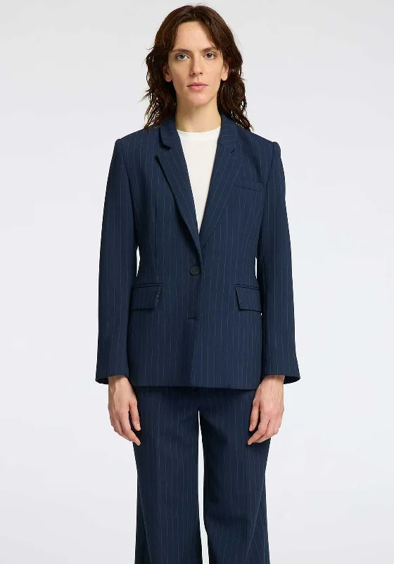 Selected Femme Frita Pinstripe Blazer, Navy Women's Business Blazer