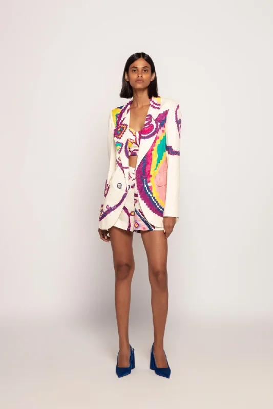 Paisley Print Blazer Winter Women's Blazer
