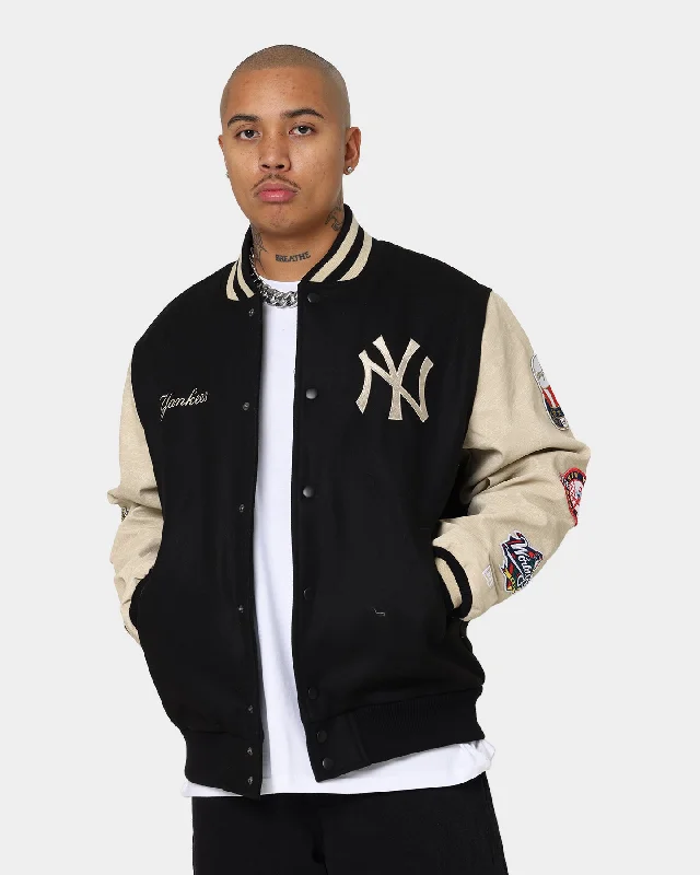 New Era New York Yankees MLB World Series Varsity Jacket Black Bomber Jacket Anorak Windbreaker Bomber Jacket Anorak Windbreaker