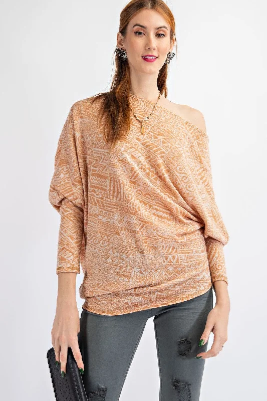 Printed Knit Top Eco-Friendly Knit Top