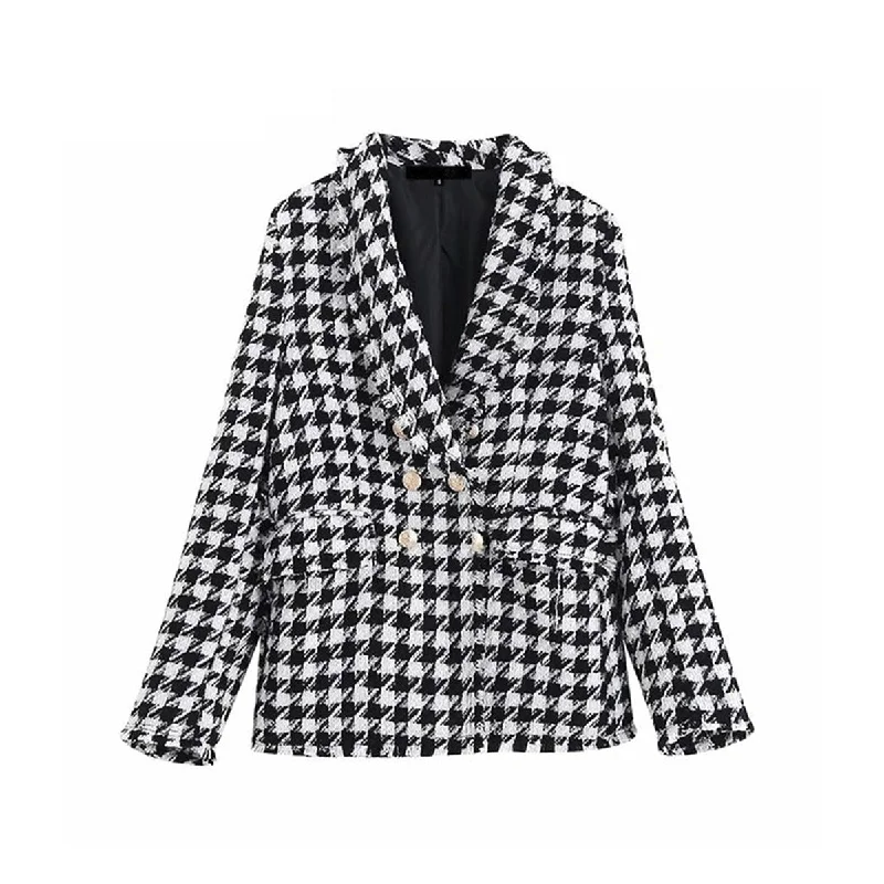 Outerwear Plaid Blazer Women's Elegant Suit
