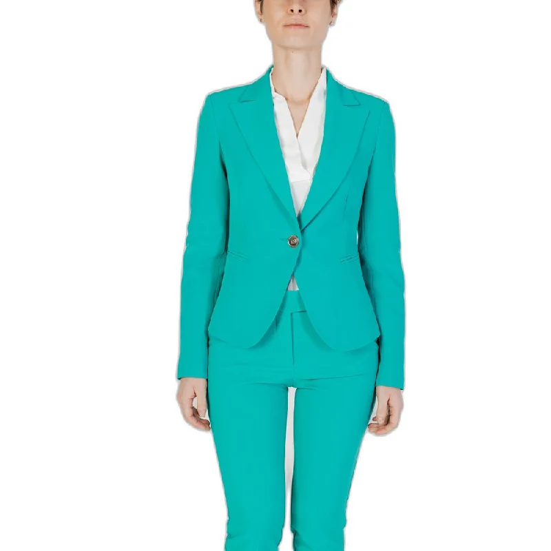 Rinascimento Green Polyester Suits & Blazer Women's Fashion Blazer