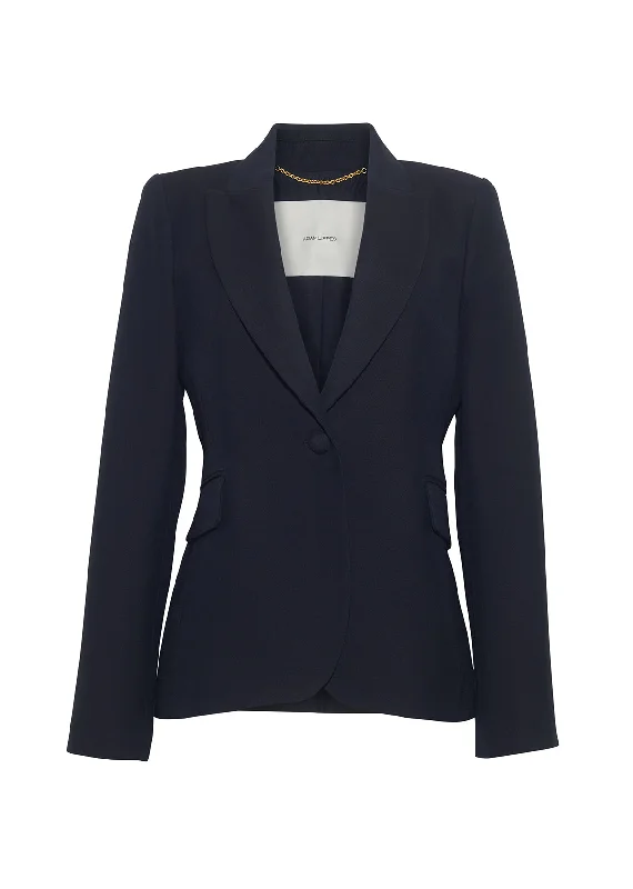 single breasted blazer in silk wool Women's Short Blazer