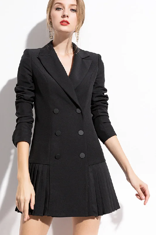 AUI-PLEATED BLAZER DRESS Women's Warm Suit