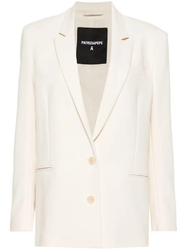 PATRIZIA PEPE BUTTONED TWILL BLAZER Women's Luxurious Jacket