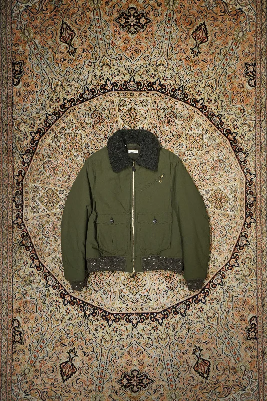 STEAF GLEAM FLIGHT JACKET (EARTH GREEN) Welt Pockets Slit Pockets Flap Pockets Welt Pockets Slit Pockets Flap Pockets