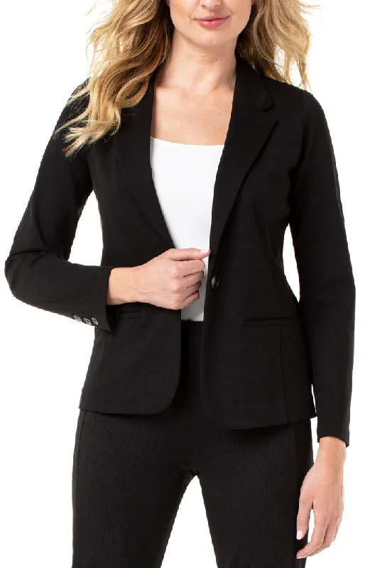 Liverpool Fitted Blazer Shorter with Button (solid colors) Women's Elegant Suit