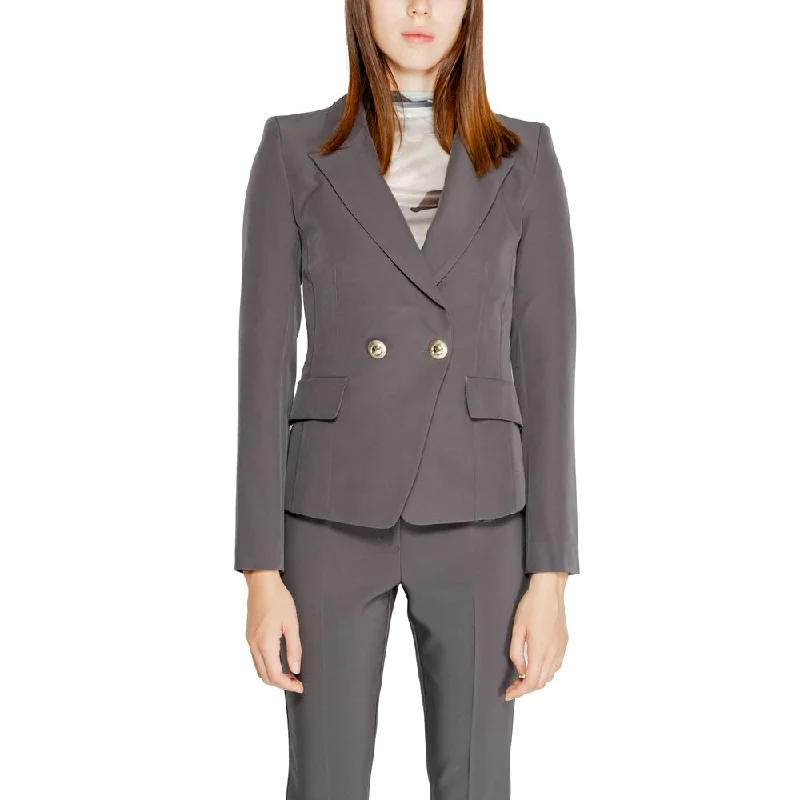 Rinascimento Gray Polyester Suits & Blazer Women's High-End Blazer