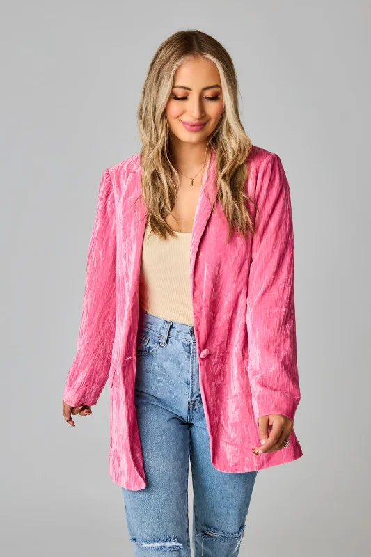 Heff Crushed Velvet Blazer - Double Bubble Women's Warm Suit