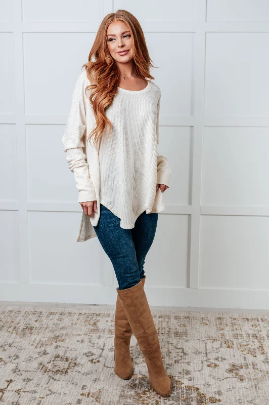 Hazel Blues® |  You're Too Kind Waffle Knit Top Dark Color Knit Blouse