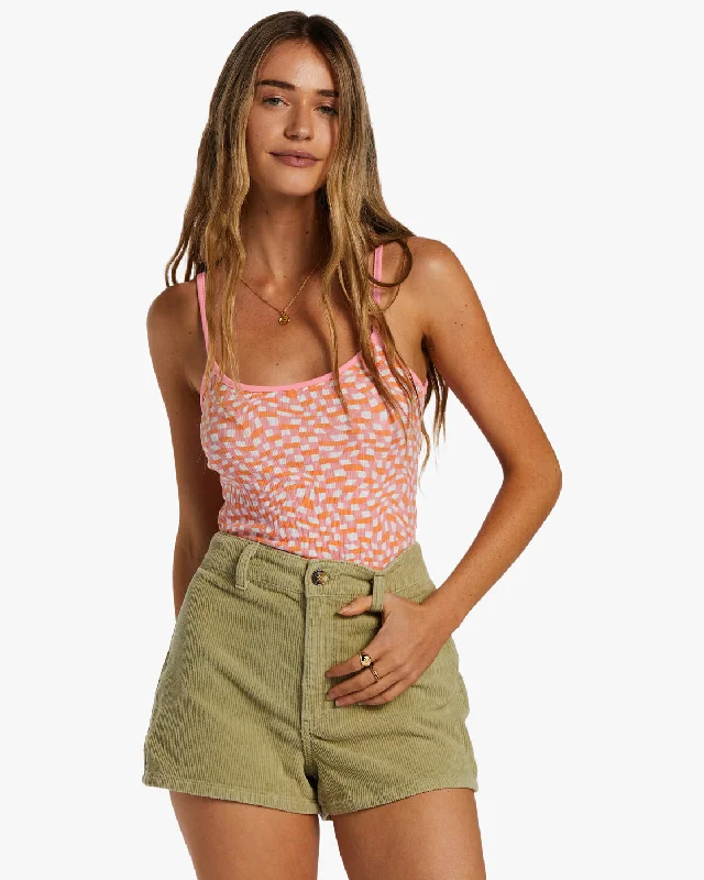 Little Sister Cami Rib Knit Top - Flamingo Chic Knit Top